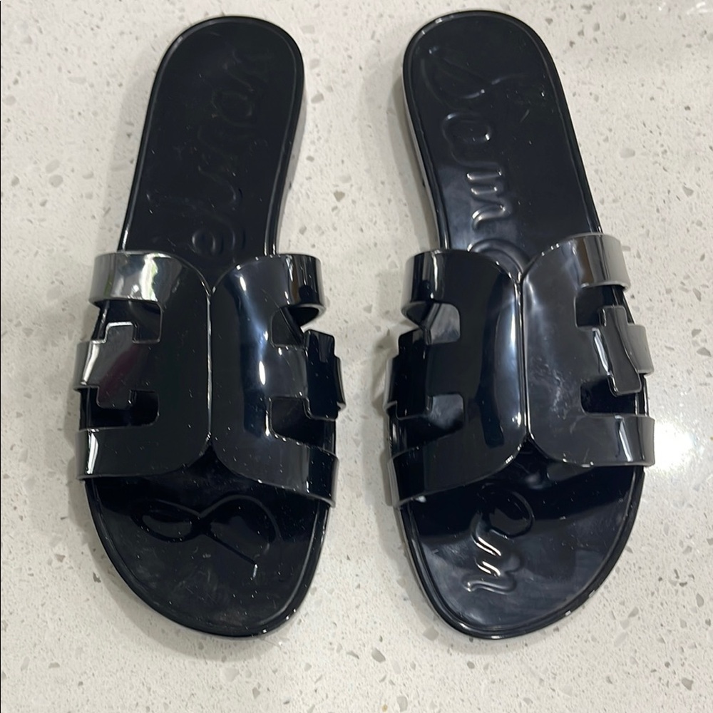 Sam Edelman Black H-Design Slide Sandals